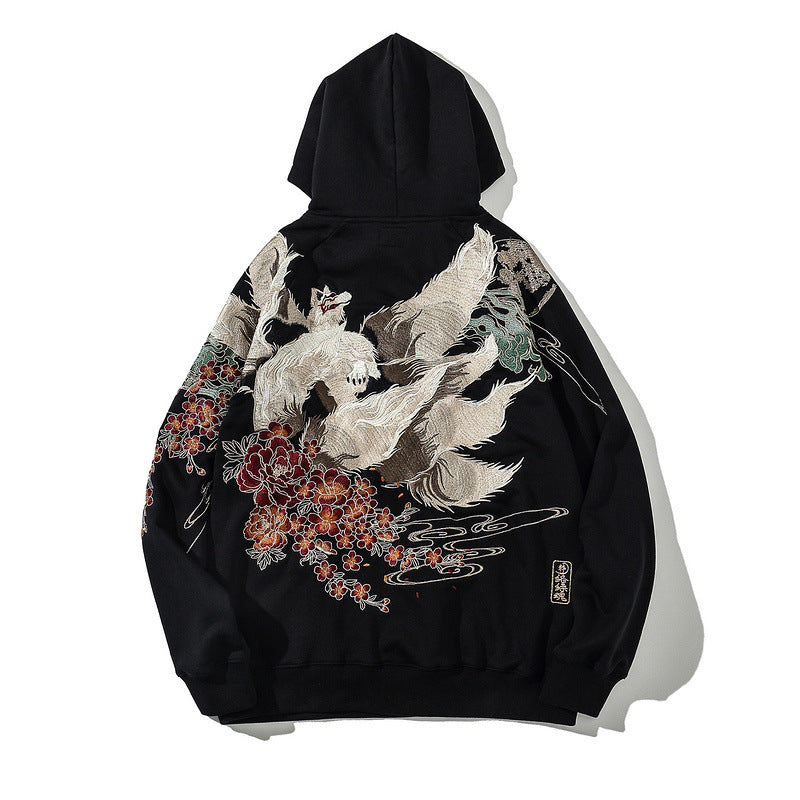 Nine-tailed Fox Embroidered Hoodie